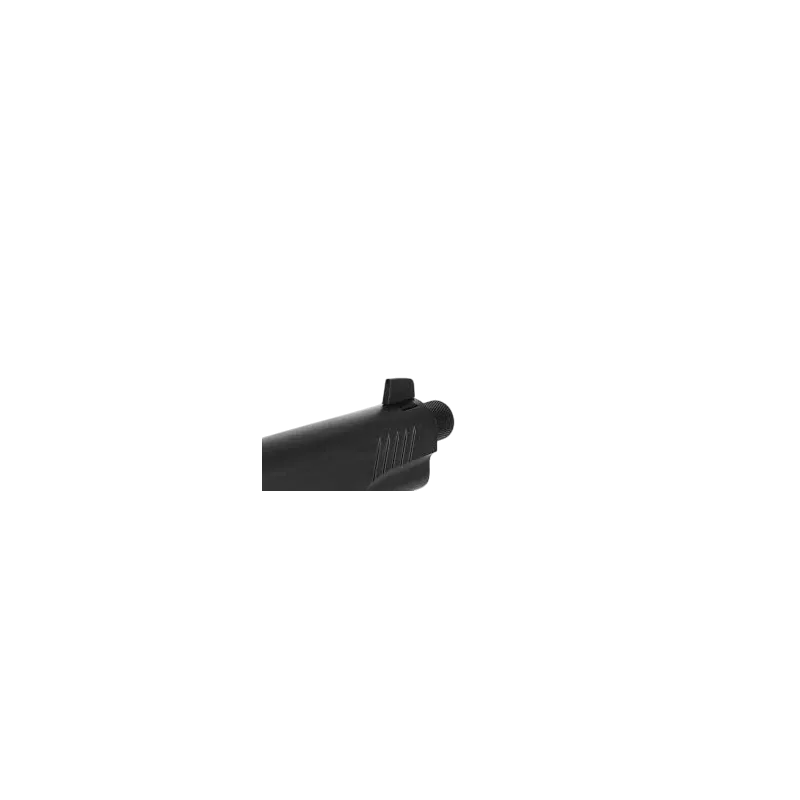Pistolet Secutor Rudis XII noir, détail du guidon et de l'embout fileté