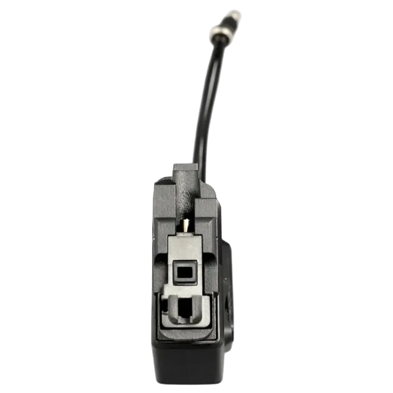 Adaptateur HPA Airtac AKM/AKX vers M4, vue de face : lèvres, valve et ligne d'air