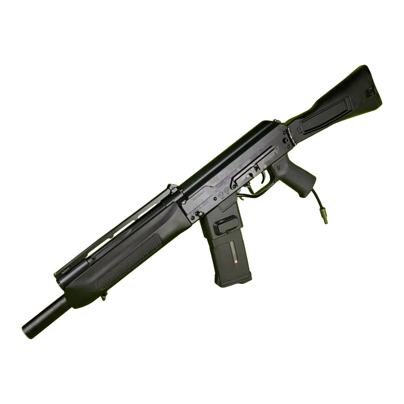 Saiga-12K Tokyo Marui équipée de la poignée HPA Airtac T1P Moe-dern, vue d'ensemble