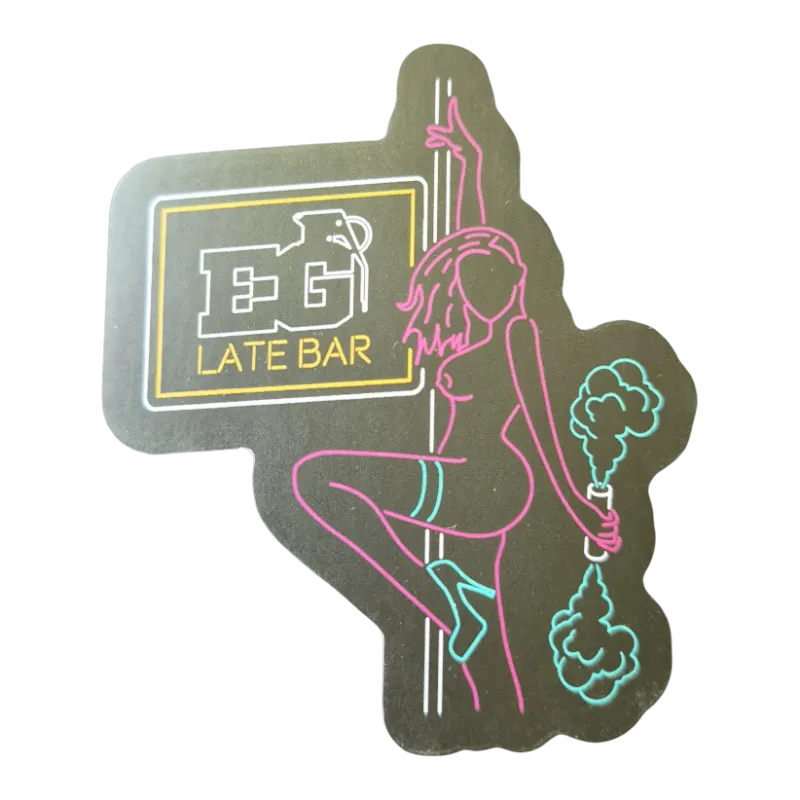 Sticker Enola Gaye Late Bar Néon Jaune