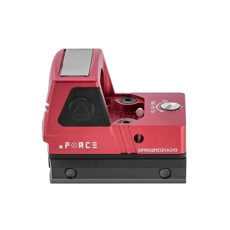Mini point rouge Tactical Ops rouge à panneau solaire, vue de profil gauche