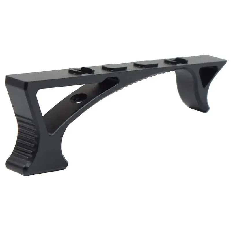 Poignée inclinée JS-Tactical noire pour M-LOK, vue de trois quarts avant