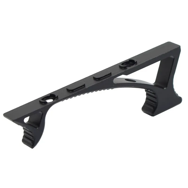 Poignée inclinée JS-Tactical noire pour M-LOK, vue de trois quarts arrière