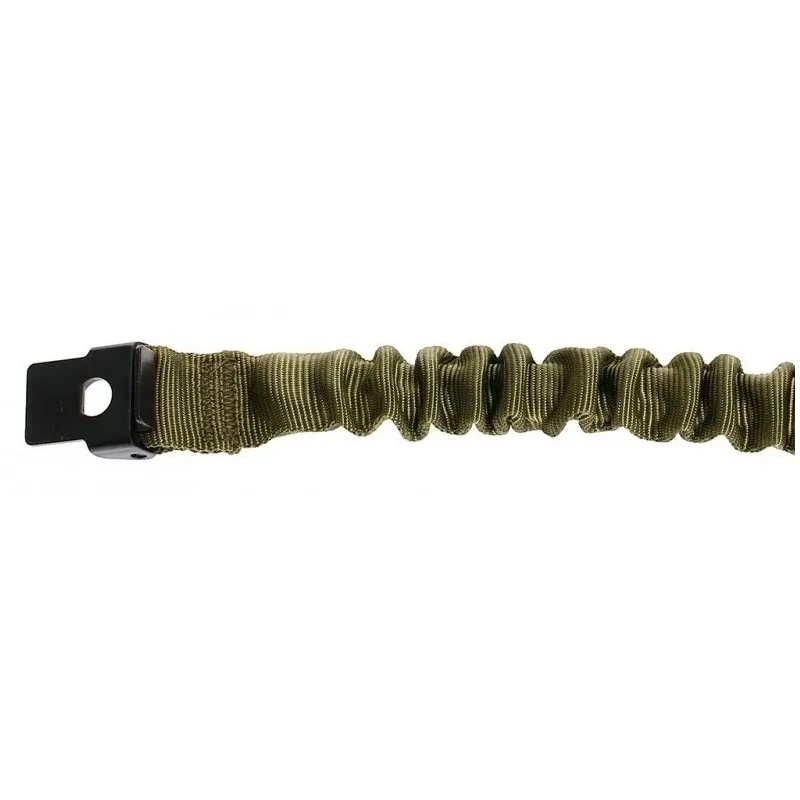 Sangle ISTC kaki, section élastique et plaquette métallique d'attache avant