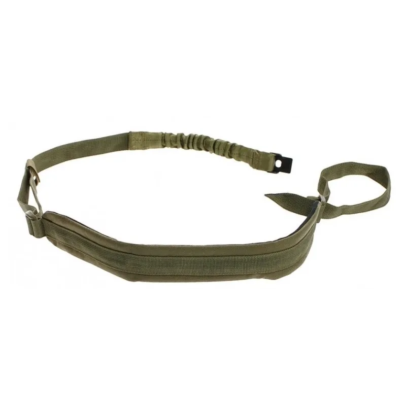 Sangle FAMAS ISTC Cybergun kaki posée à plat, vue complète