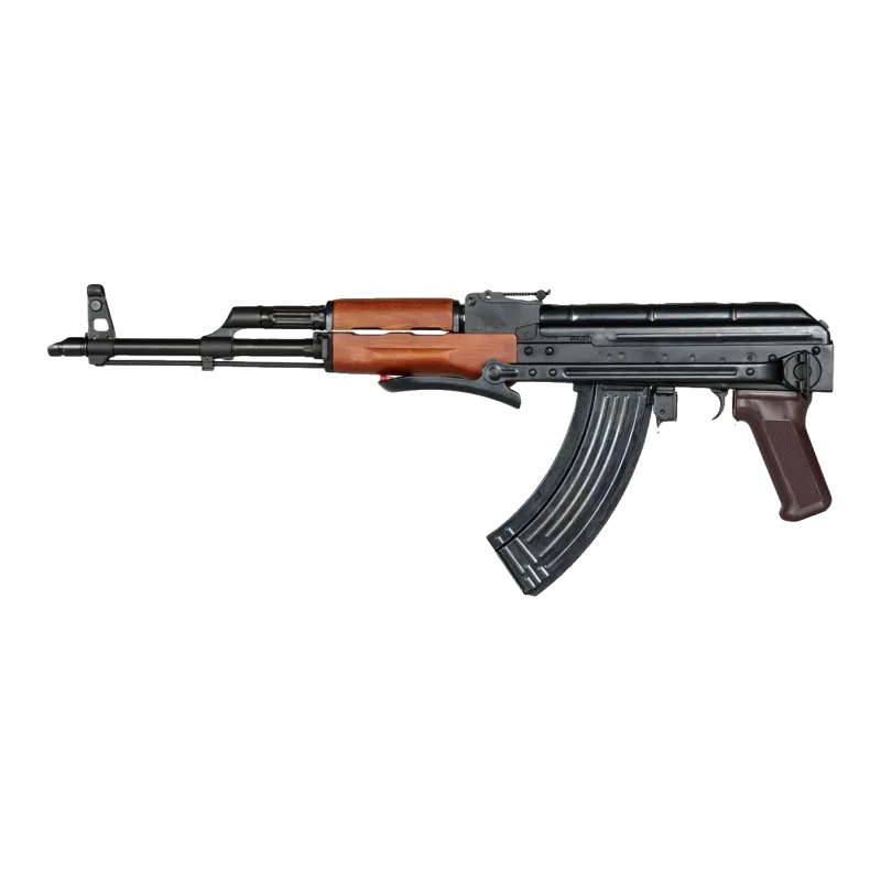 Réplique AKMS E&L crosse métal repliée sous l'arme, vue de profil