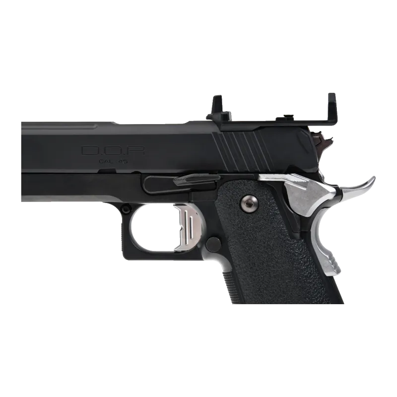 Hi-Capa 5.1 D.O.R. Tokyo Marui, détail détente flat, sûretés et arrêtoir de culasse