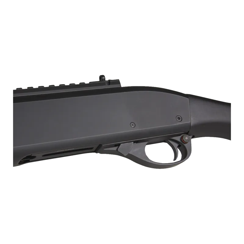 Fusil à pompe Secutor Velites Ferrum S-II noir, détail de la carcasse, détente et sûreté