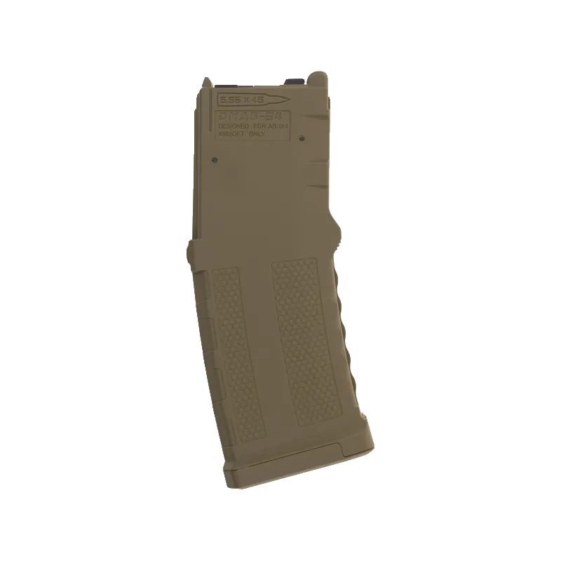 Chargeur GBBR Secutor MWS Centurion tan, vue de profil côté marquage DMAG-B4
