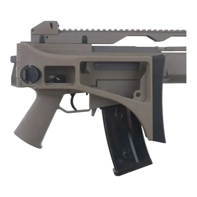 Specna Arms SA-G12 EBB tan, crosse pliée sur le côté