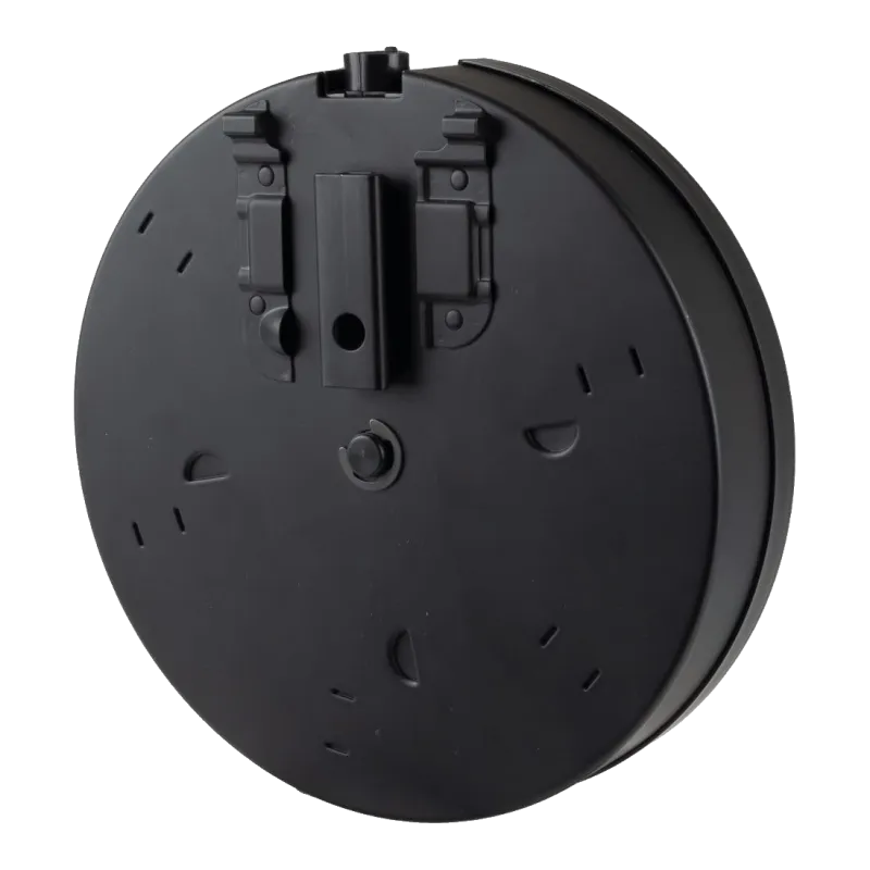 Chargeur drum Cybergun 450 billes pour Thompson AEG, dos avec glissières de fixation