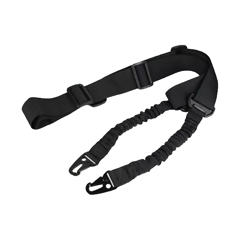 Sangle 2 points haute résistance Tactical Ops noire, vue d'ensemble des boucles de réglage