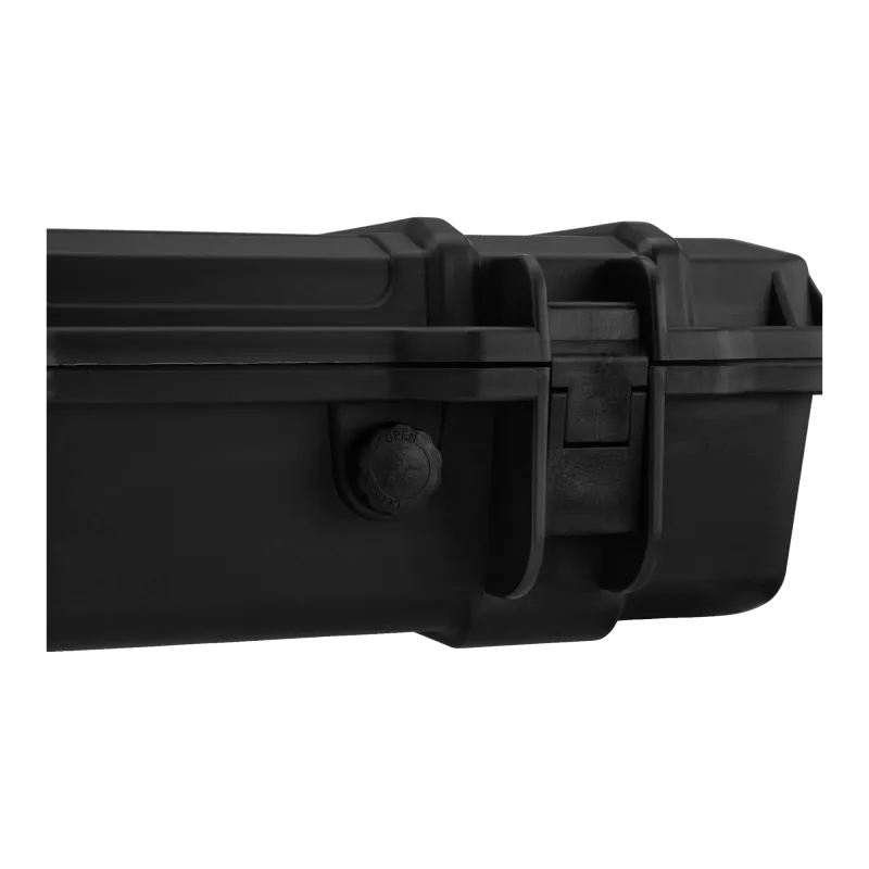 Mallette Nuprol IP67 noire, détail du bouton de décompression (valve de pression)