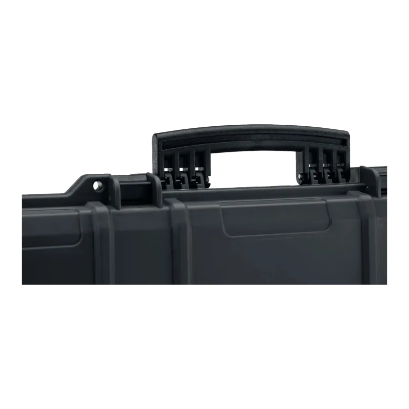 Mallette waterproof Nuprol IP67 grise, détail de la poignée supérieure repliable
