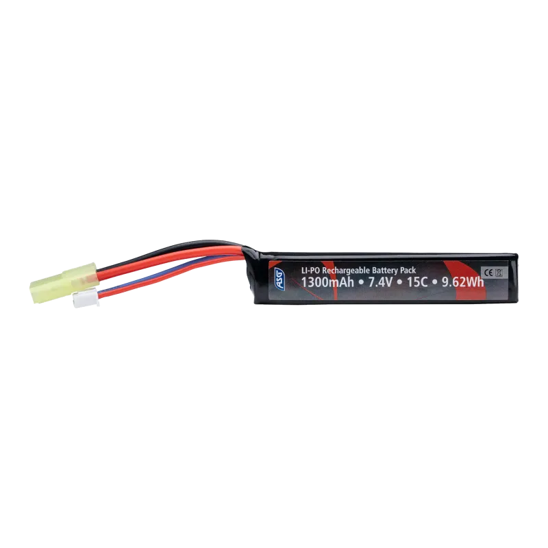 ASG - Batterie LiPo 7,4V 1300 mAh 15C - Tamiya - 1 bâton