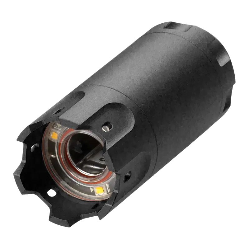 Traceur Acetech Blaster noir, intérieur de la bouche et ses LED