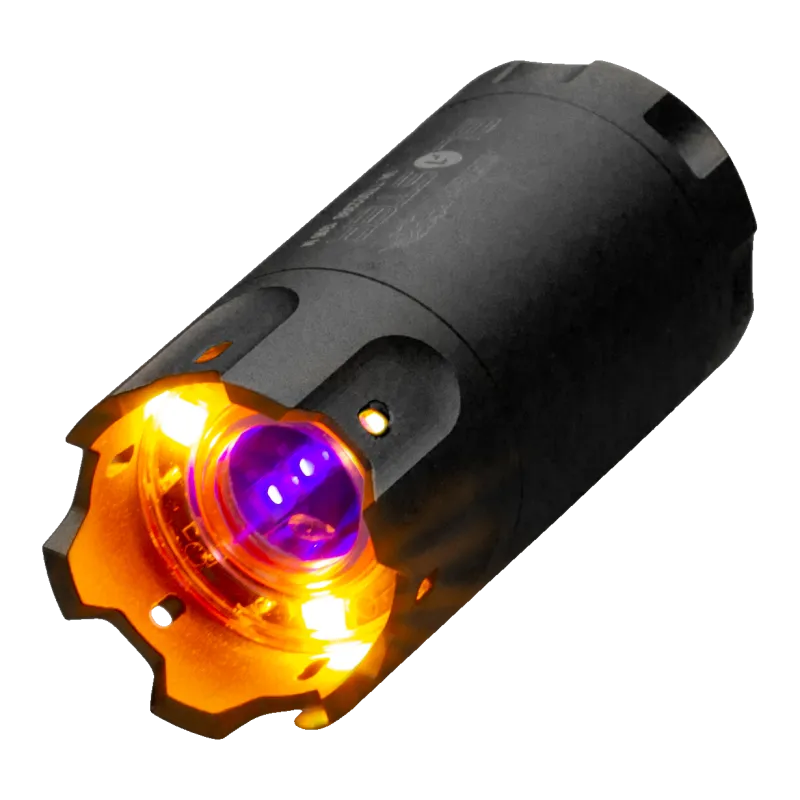 Traceur Acetech Blaster noir allumé, LED de flamme et de traceur