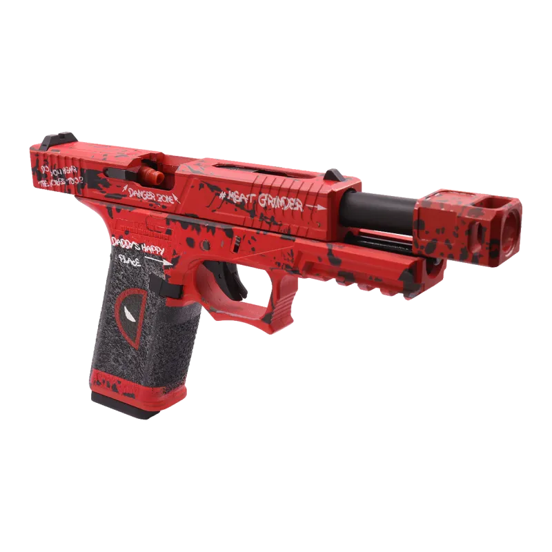 Pistolet GBB AW Custom VX7302 DP, culasse en arrière, vue 3/4 avant droite