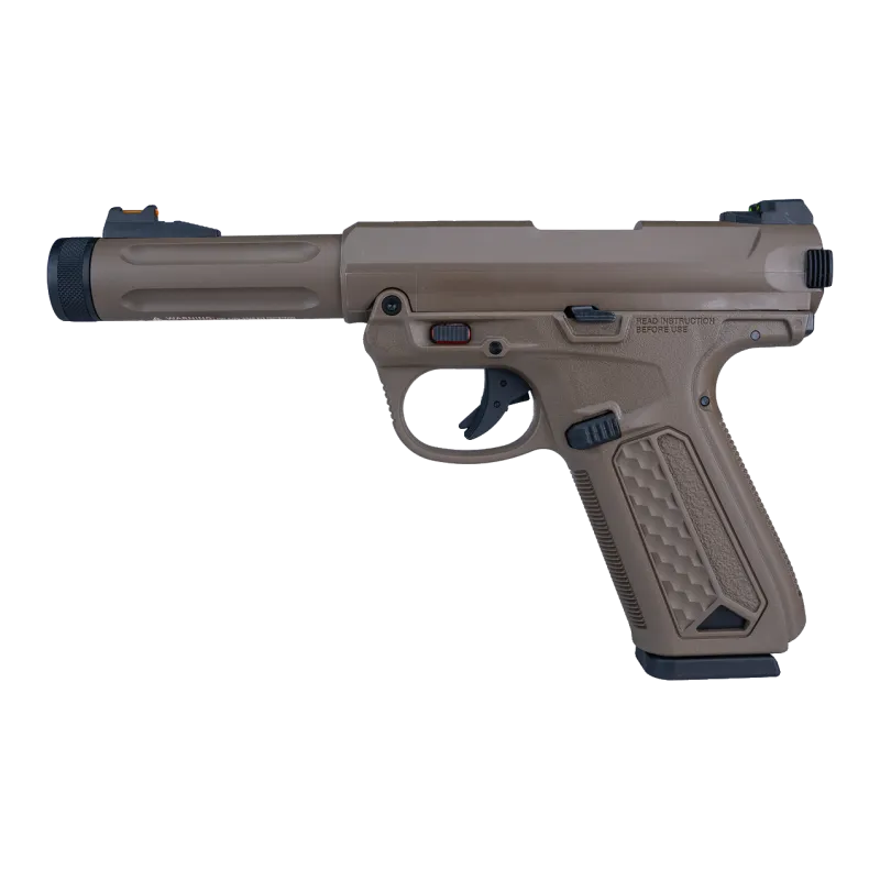 Pistolet GBB Action Army AAP-01 tan, vue de profil côté gauche