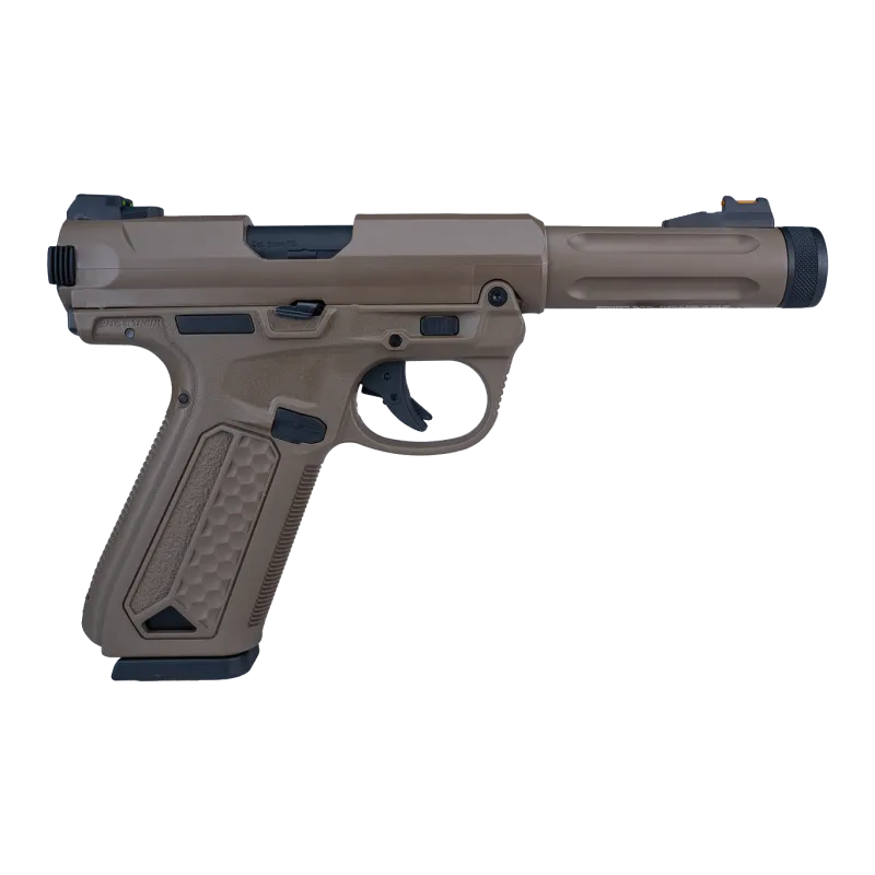Pistolet GBB Action Army AAP-01 tan, vue de profil côté droit