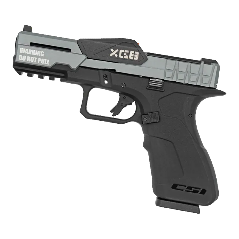 Pistolet GBB Poseidon XG8 MG CSI, vue 3/4 côté droit, marquage XG8