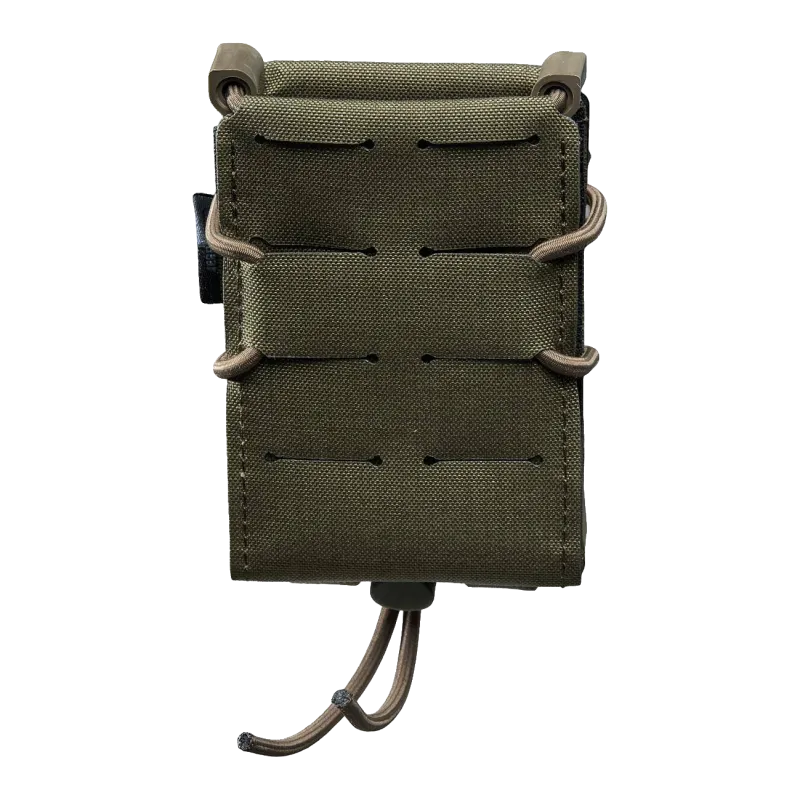 Poche porte-chargeur Templar's Gear FMR Ranger Green, vue de face, façade MOLLE découpée laser