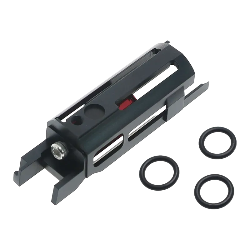 Cage nozzle CowCow pour Hi-Capa, vue de dessus avec la vis de la tête de piston