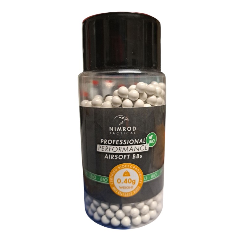 Nimrod Tactical - Billes blanches Biodégradables de haute précision 0.40g X 1000 bbs