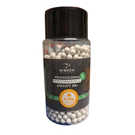 Nimrod Tactical - Billes blanches Biodégradables de haute précision 0.40g X 1000 bbs