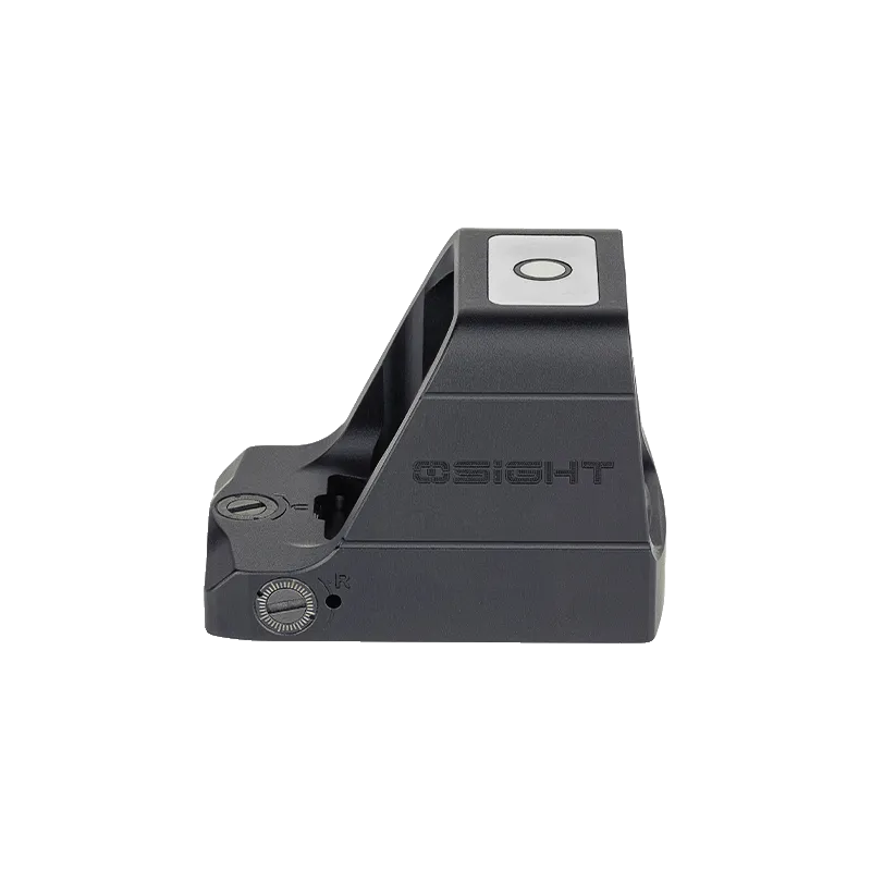 Olight Osight X, vue de profil avec vis de réglage en dérive et hausse