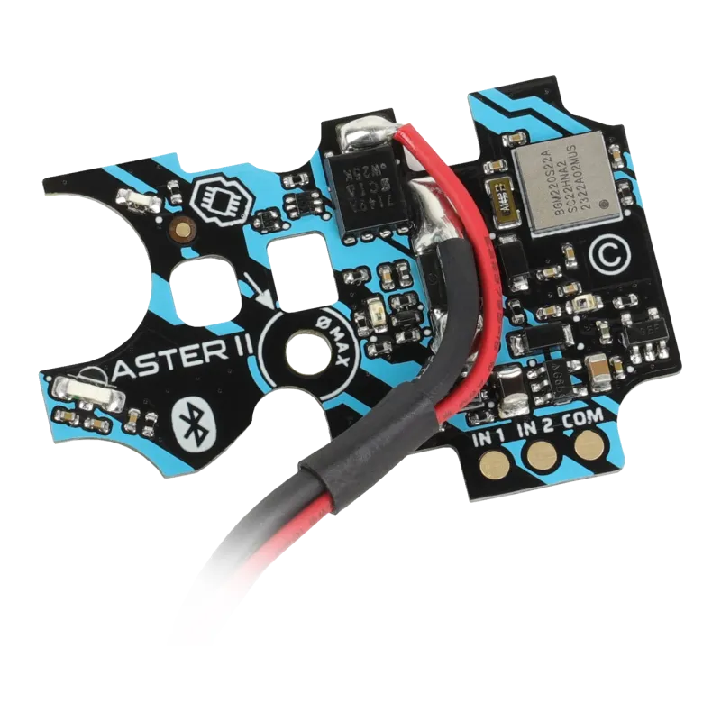 Circuit du module Gate Aster II Bluetooth, vue rapprochée avec port IN 1, IN 2 et COM