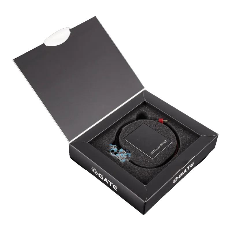 Boîte ouverte du Gate Aster II Bluetooth avec le module et le kit d'installation