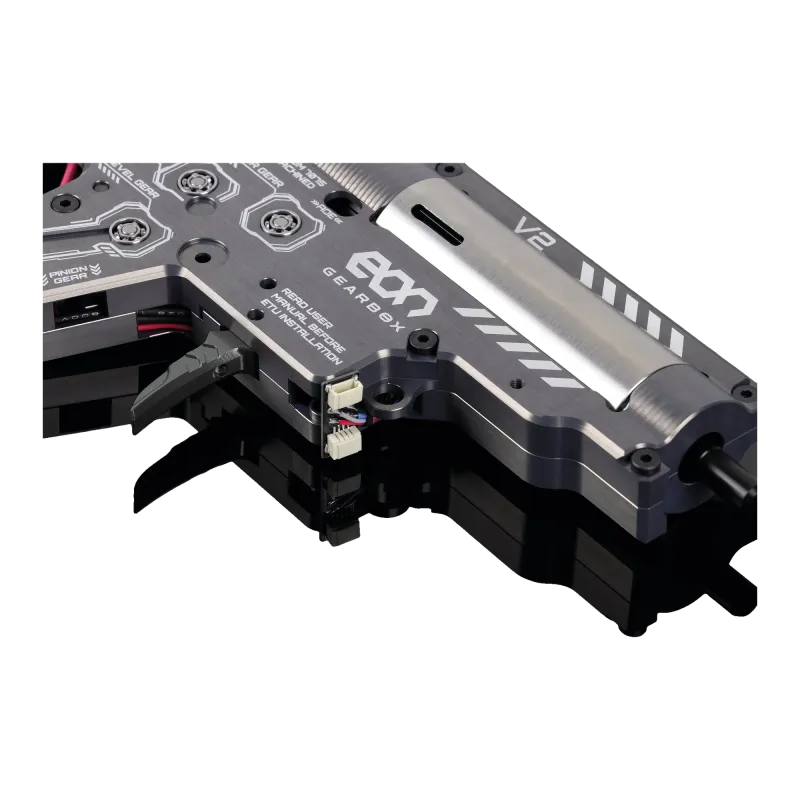 Détail de la coque Gate EON V2, gravure EON et cylindre