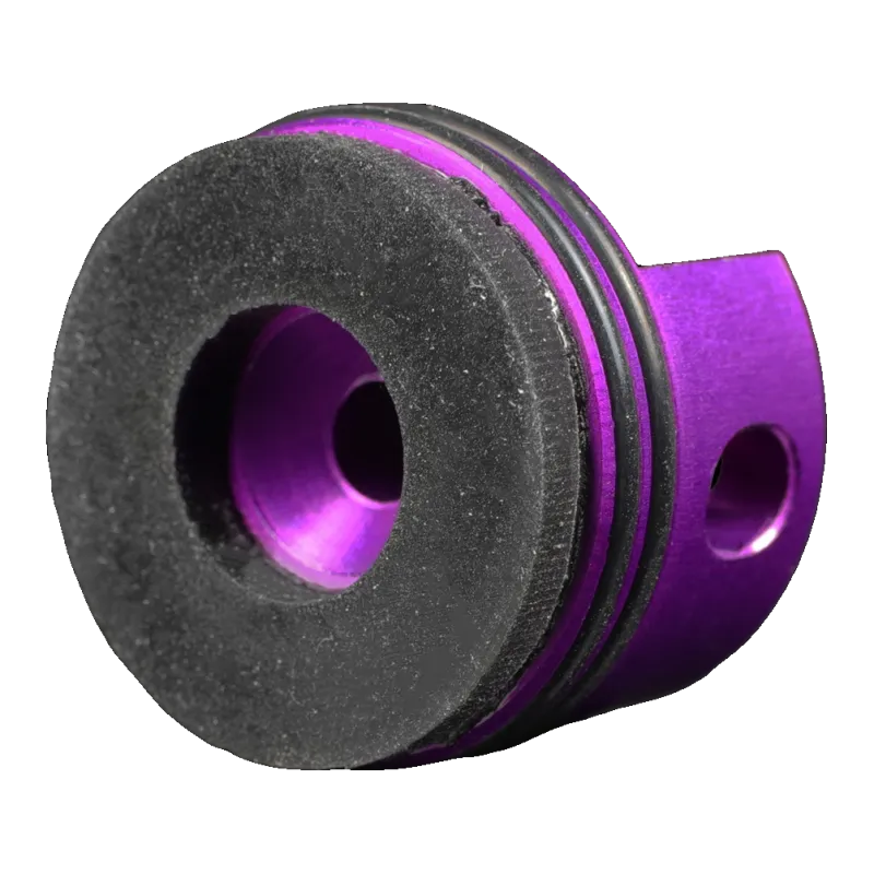Tête de cylindre Gate EON Protector violette, face arrière avec bumper amortisseur noir et joints toriques