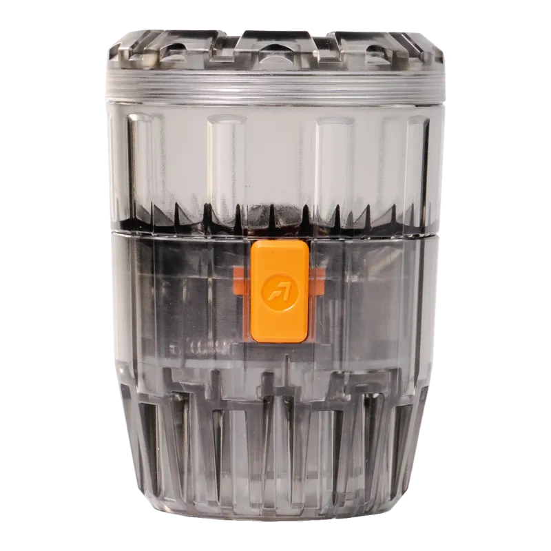 Chargeur rapide Acetech Spawner pour grenade AceHive 40 mm, vue de face, bouton orange