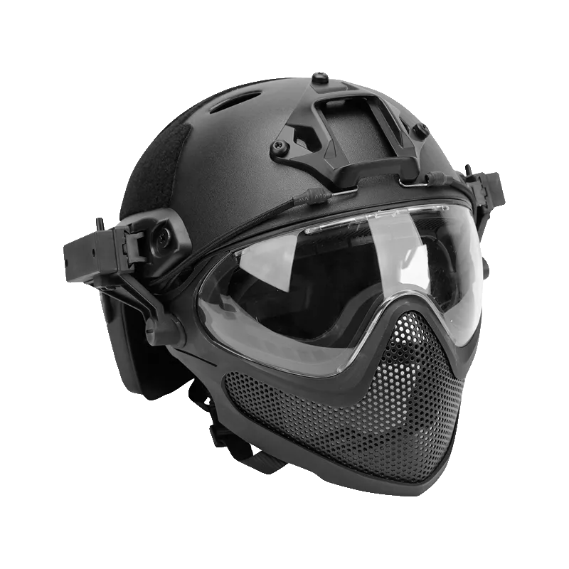 Delta Tactics - Casque type FAST avec masque intégral - Noir