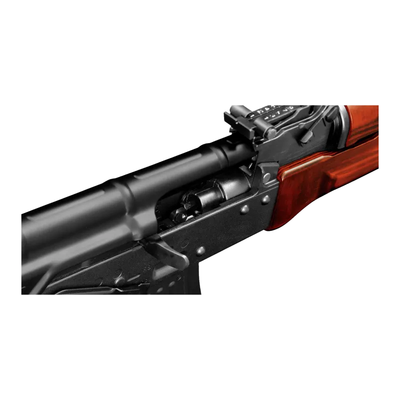 Gros plan du boîtier et de la culasse de l'AKM Tokyo Marui GBBR