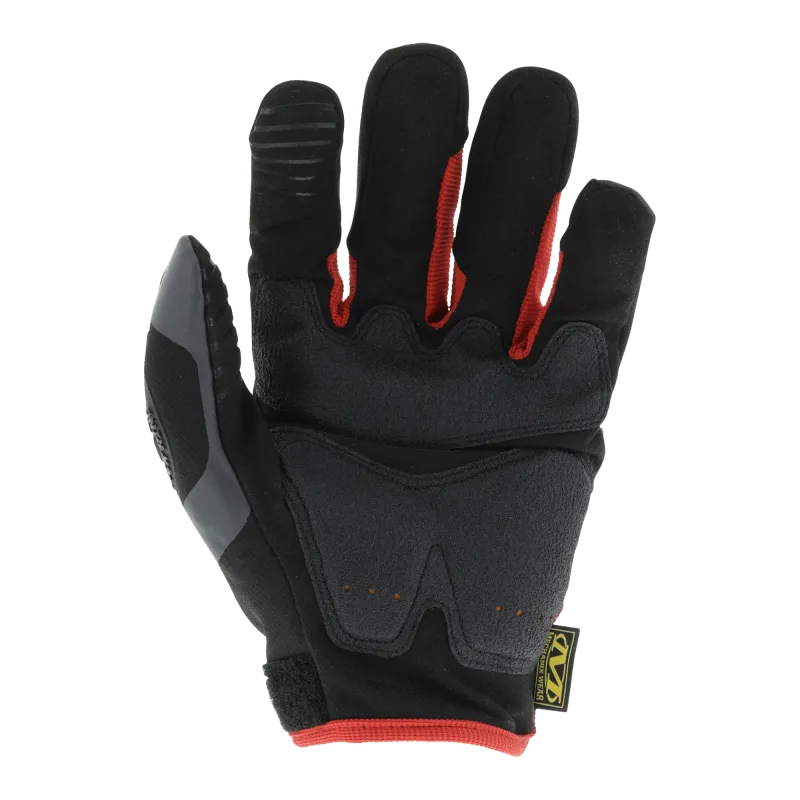 Gant Mechanix Wear M-Pact noir et rouge, paume en cuir synthétique rembourrée