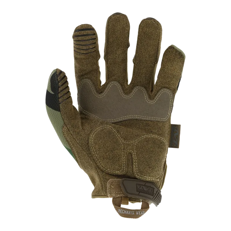 Gant anti-impacts Mechanix Wear M-Pact camouflage Woodland, vue de la paume renforcée