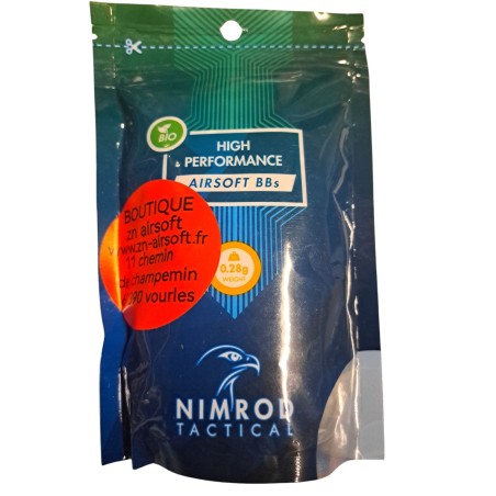 Nimrod Tactical - Billes blanches Biodégradables High Performance 0.28g X 1000 bbs