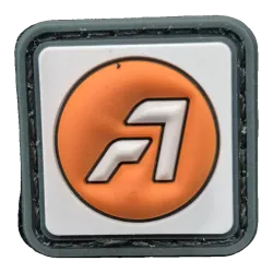 Acetech - Patch PVC logo carré - Orange et gris