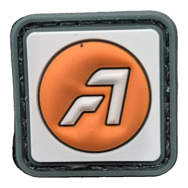 Acetech - Patch PVC logo carré - Orange et gris