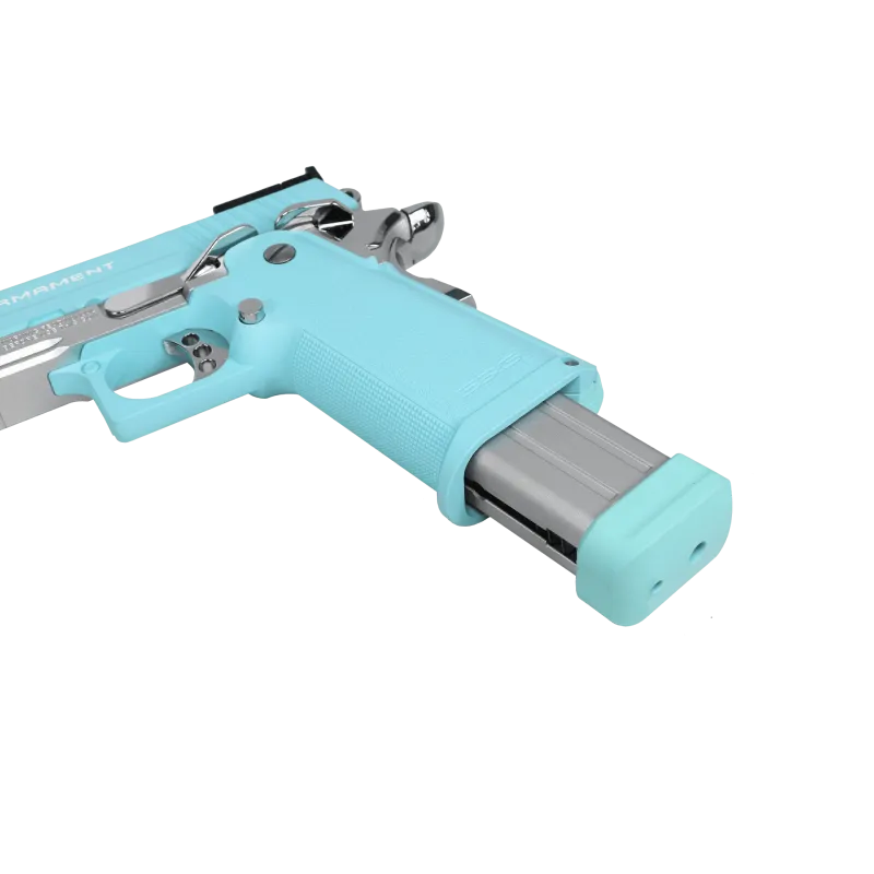 Poignée du G&G GPM1911 CP Macaron Blue avec chargeur engagé et talon bleu pastel