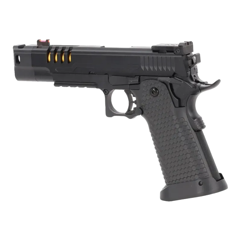 Pistolet GBB Specna Arms SA-VGP23 Vapor noir et or, trois-quarts avant côté gauche
