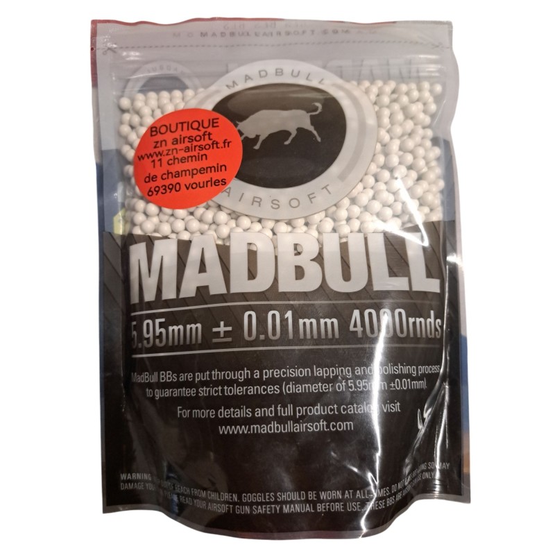 Madbull - Billes blanches Biodégradables Premium Match 0.23g X 4000 bbs