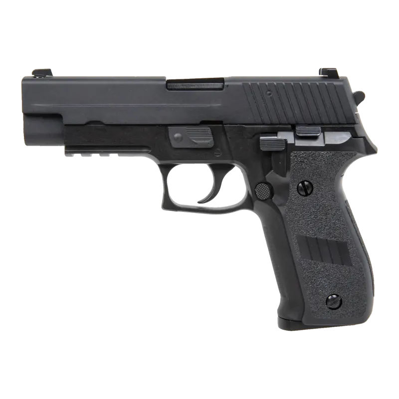 Pistolet GBB WE F226 avec rail noir, vue de profil gauche