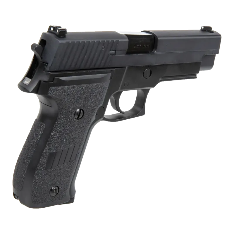Pistolet GBB WE F226 avec rail noir, vue trois-quarts arrière droit
