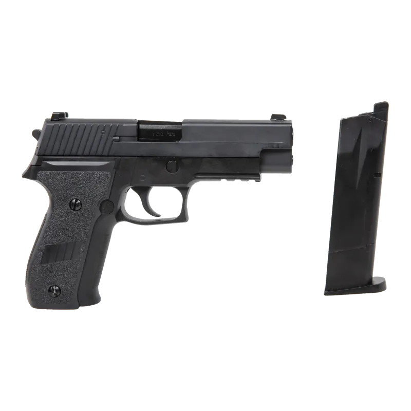 Pistolet GBB WE F226 avec rail noir et son chargeur gaz