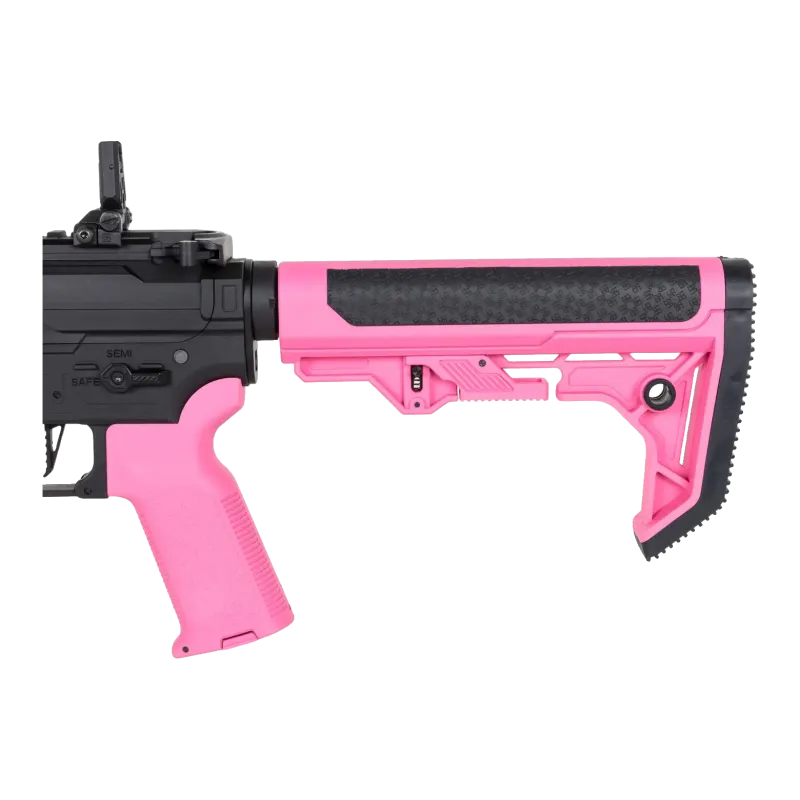 Specna Arms SA-F04-RL Flex Light Ops G2 rose - gros plan sur la crosse Light Ops et la poignée