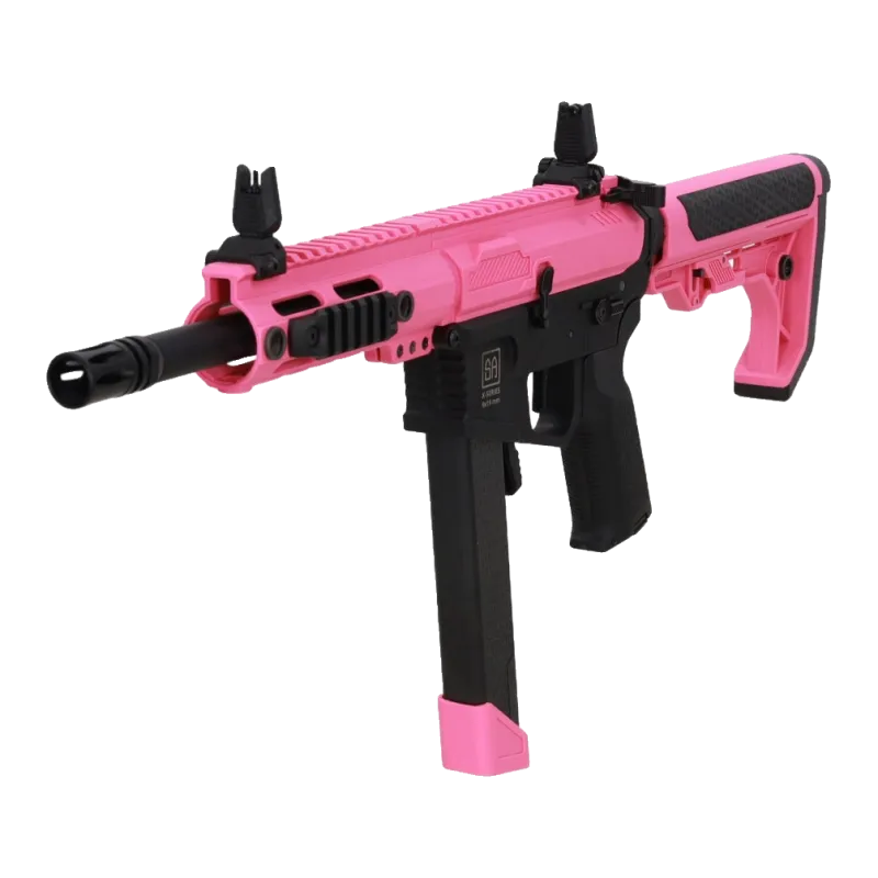 Specna Arms SA-FX01 Flex HAL G2 rose, vue de face avec garde-main M-LOK